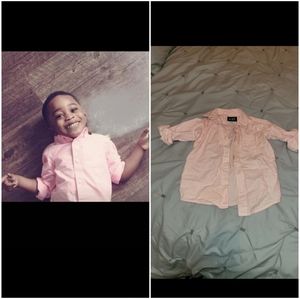 Pink little boy button up dress shirt